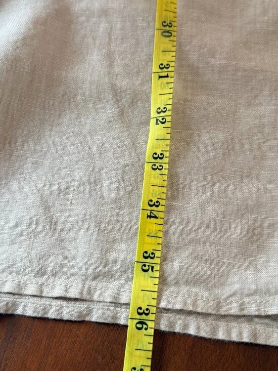 Women's Tahari Short Sleeve Linen Shirt Dress light tan sz M - Picture 5 of 5